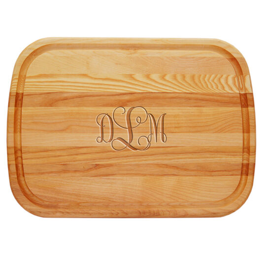 Script Monogram Large 21-inch Wood Cutting Board